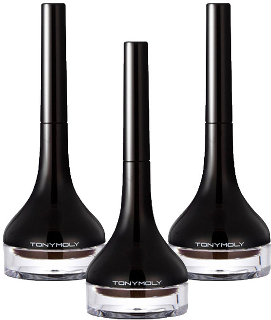 토니모리 백젤 아이라이너 롱 브러쉬, 2호 브라운, 3개