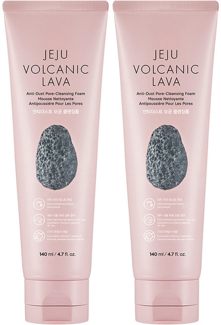 더페이스샵 제주 화산토 안티더스트 모공 클렌징 폼, 140ml, 2개