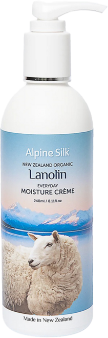 紐西蘭 Alpine Silk 有機綿羊油柔膚霜 按壓瓶, 240ml, 1瓶