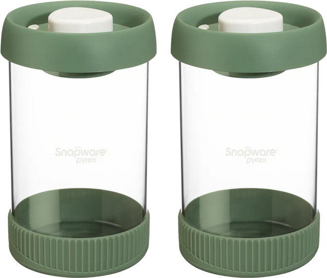 Corelle Brands 康寧餐具 Snapware 按壓真空玻璃儲物罐, 容器 + 蓋子, 2組