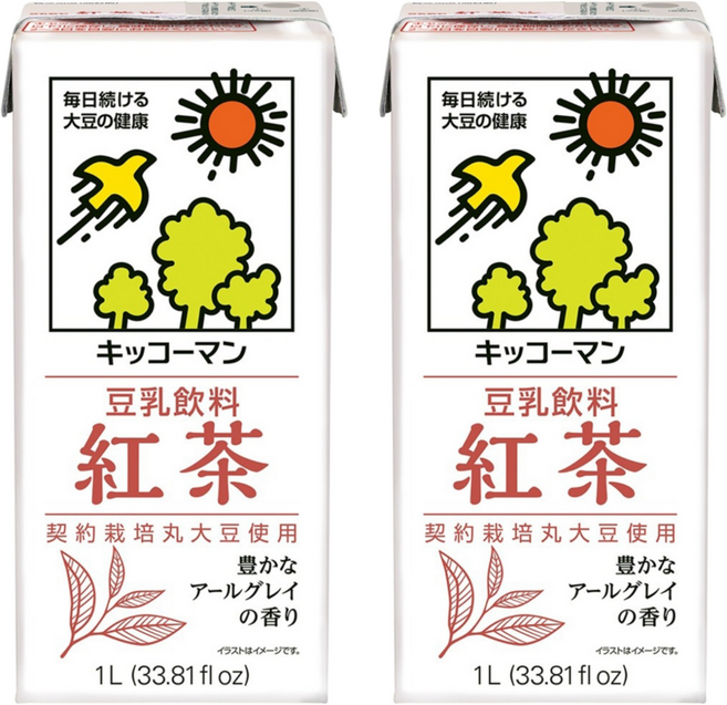 KIKKOMAN 龜甲萬 豆乳 紅茶風味, 1L, 2瓶