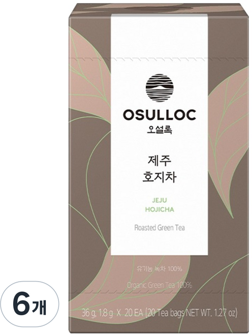 오설록 제주 호지차 티백, 1.8g, 20개입, 6개