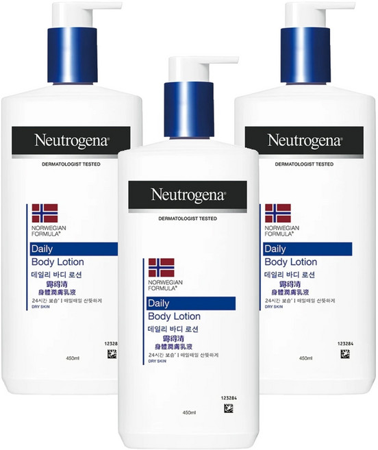 Neutrogena 身體潤膚乳液, 450ml, 3瓶