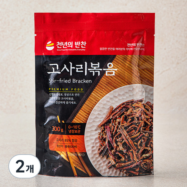 천년의반찬 고사리볶음, 300g, 2개