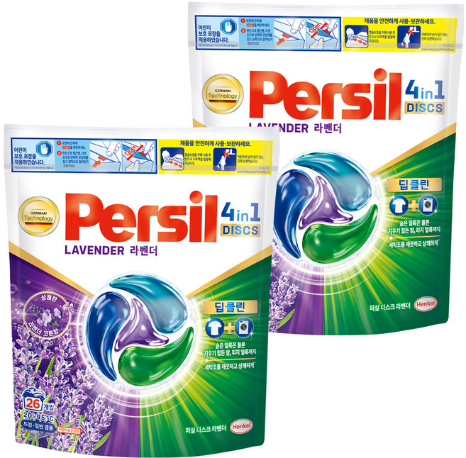 퍼실 디스크 캡슐세제 라벤더, 26개입, 2개