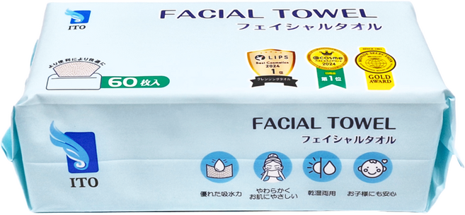 ITO 日本伊藤 抽取式洗臉巾, 1包, 白色