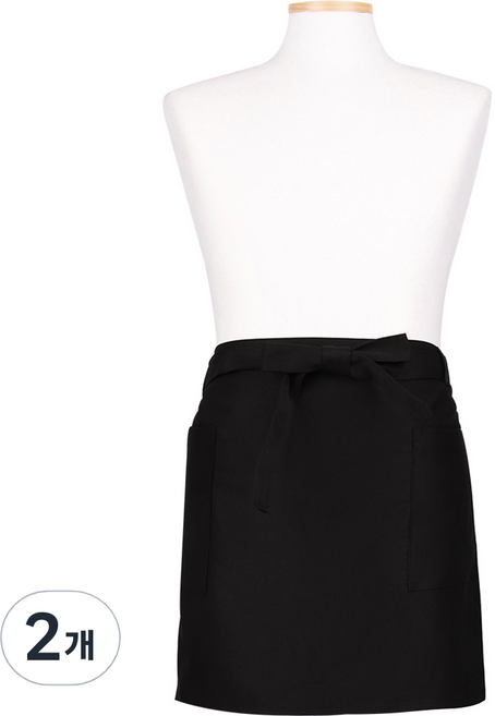 로사홈 TC 허리 앞치마, 검정, 2개