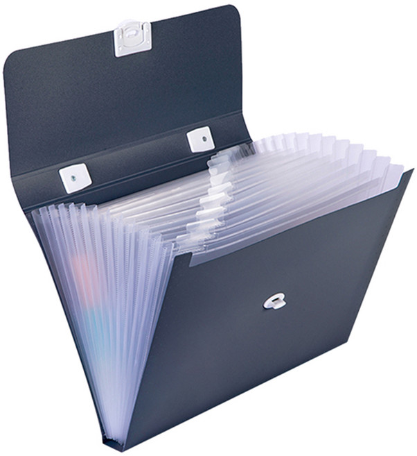 델리 아코디언 도큐먼트 파일 케이스 12분류, 다크블루DBL, 1개