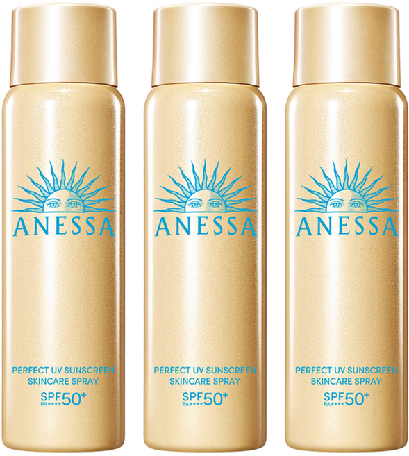 아넷사 퍼펙트 UV 선스크린 스킨케어 스프레이 NA SPF50+ PA++++, 60g, 3개