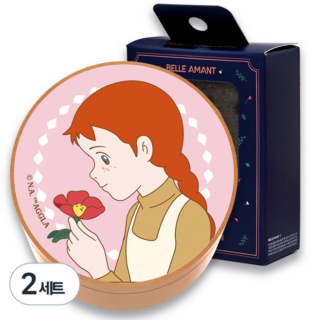 벨르아망 빨강머리 앤 차량용 방향제 핑크, 2세트, 블랙체리