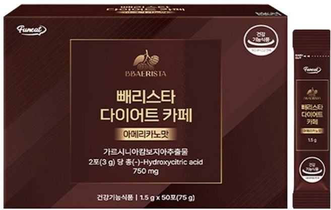 Funeat Bbaerista美體美式咖啡沖泡粉 50條入, 1盒, 75g