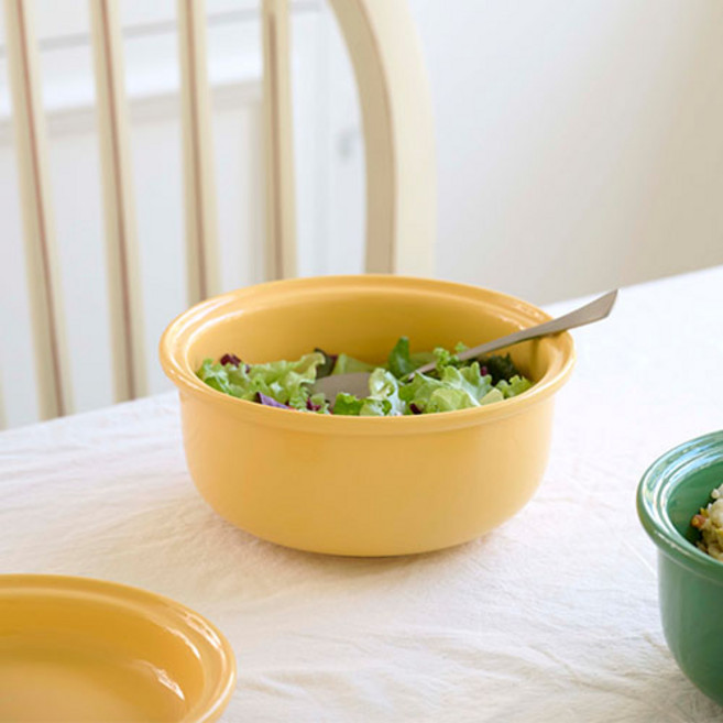 에라토 리츠 컬러 샐러드볼 면기, 1개, 옐로우