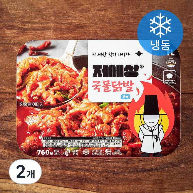 저세상 무뼈 국물 닭발 (냉동), 760g, 2개