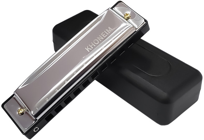 코네임 10홀 C조 하모니카, 2W022, 실버, 1개