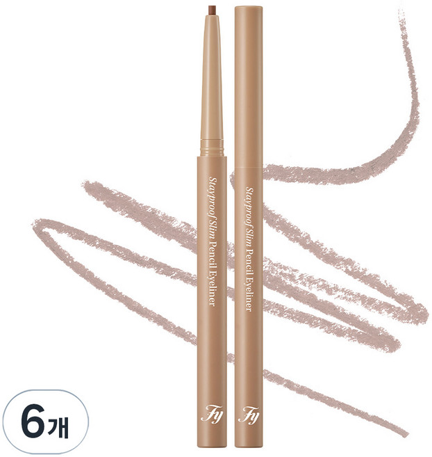 Flynn 防水纖細鉛筆眼線筆 0.13g, 6個, 03 柔霧米色