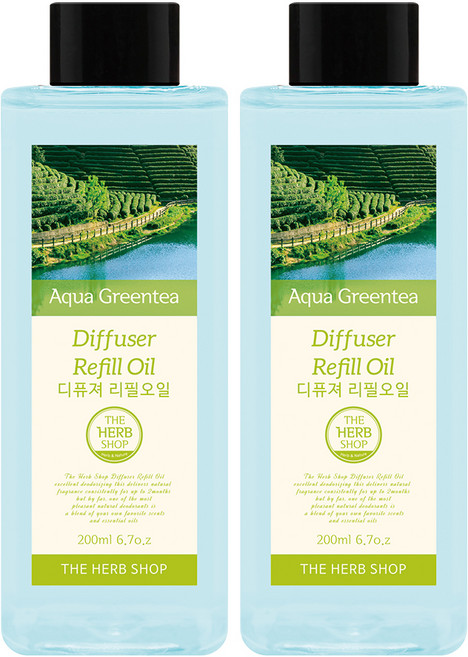 THE HERB SHOP 擴香補充油 2入, 水漾綠茶, 200ml, 200ml, 2個