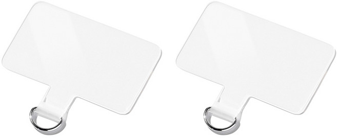 나우필 D고리형 휴대폰 행온택 키링 태그 홀더, 2개, 깔끔투명