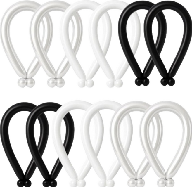 피앤비유니티 요술풍선 50p 세트, 블랙 화이트 혼합3색, 1세트