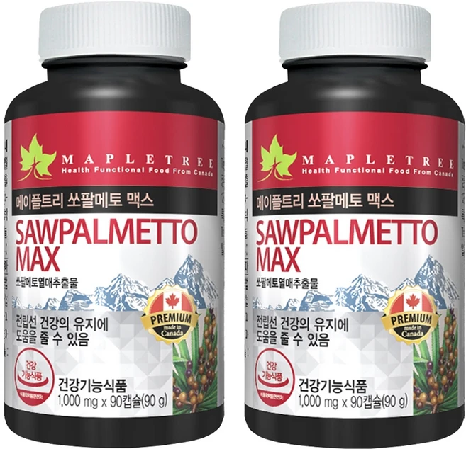 메이플트리 쏘팔메토 맥스, 90정, 2개 - 쿠팡