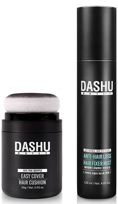 다슈 데일리 이지 커버 헤어쿠션 내추럴 블랙 26g + 헤어 픽서 미스트 120ml, 1개