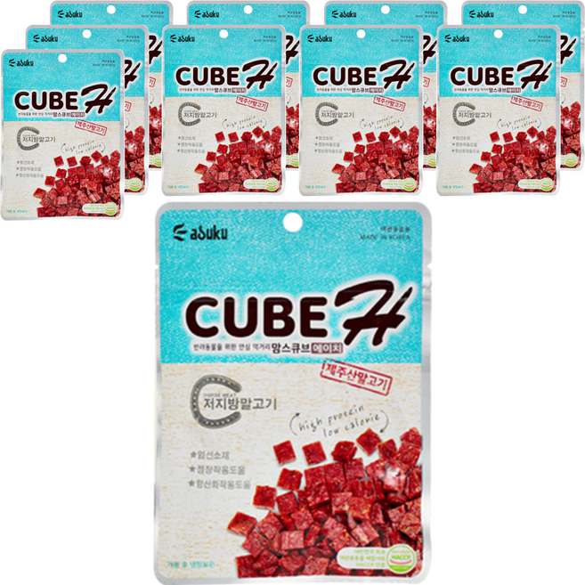 맘스큐브 강아지 큐브H 육포, 말고기, 60g, 10개