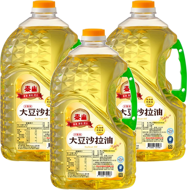 TAISUN 泰山 不飽和大豆沙拉油, 3桶, 2.6L