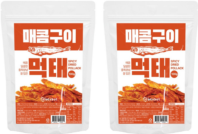 해야미 매콤구이 먹태, 2개, 100g