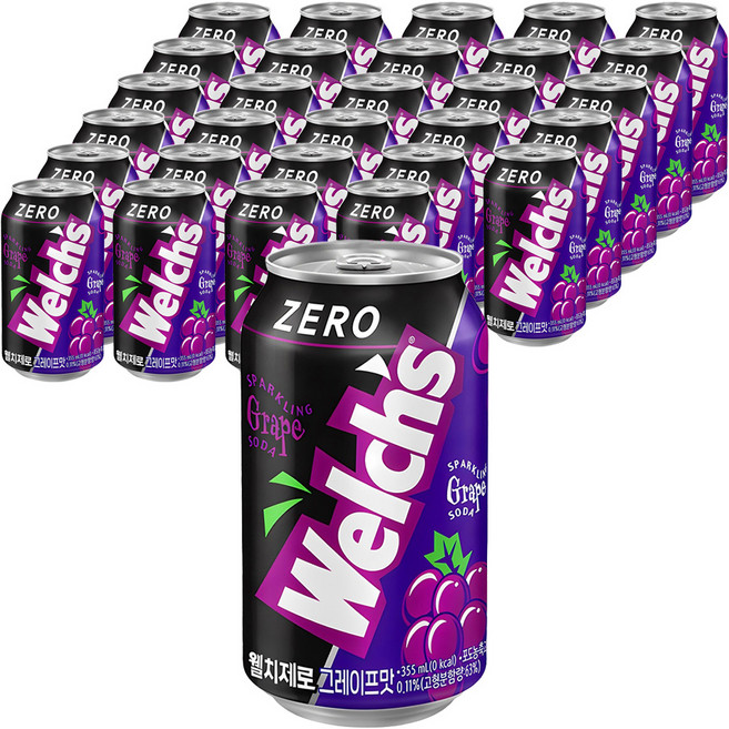 웰치스 웰치 제로 그레이프맛, 355ml, 48개