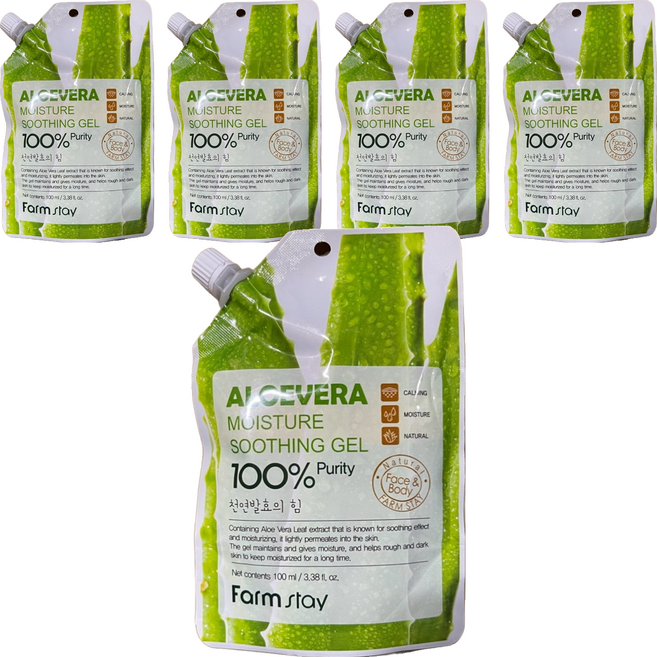 Farm stay 植物莊園 蘆薈凍包, 100ml, 5入