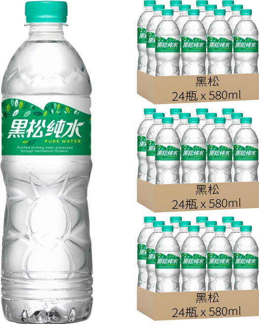 黑松 純水, 580ml, 72瓶