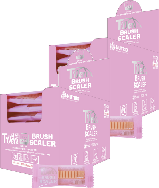 뉴트리오 강아지 티덴 브러쉬 덴탈껌 50p, 피부케어, 400g, 2개