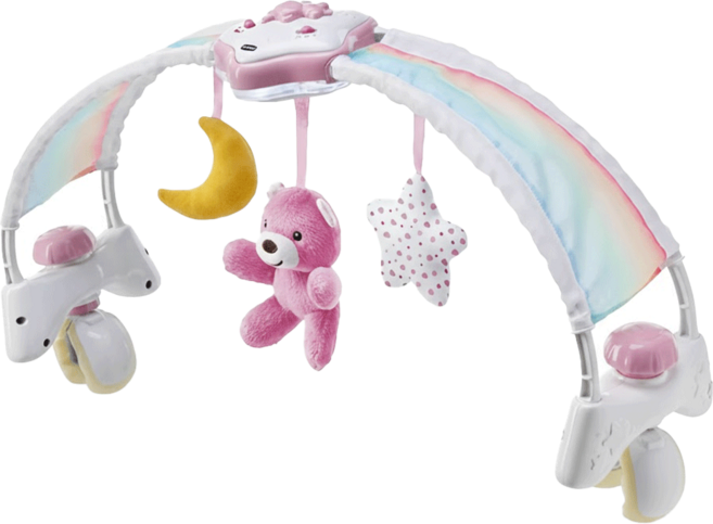 chicco 2合1彩虹柔光音樂拱橋, 粉紅色, 1組
