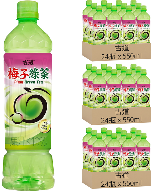 古道 梅子綠茶, 550ml, 72瓶