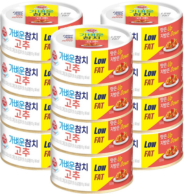 오뚜기 가벼운참치 고추, 135g, 12개