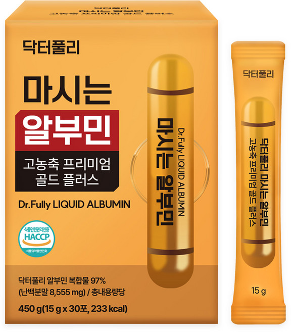 Dr.Fully 飲用白蛋白 高濃度頂級黃金Plus 30入, 450g, 1個