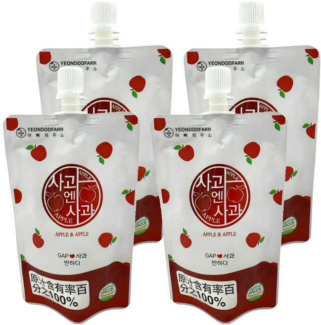 YEONDOOFARM 好農蘋果汁, 100ml, 4包