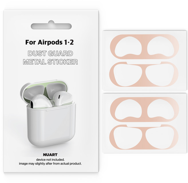 누아트 에어팟 메탈철가루 방지스티커 2개입, 메탈로즈골드, 2개