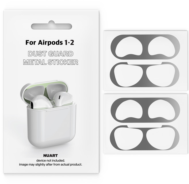 누아트 에어팟 메탈철가루 방지스티커 2개입, 메탈블랙, 2개