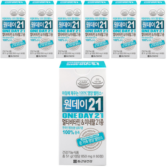 종근당건강 원데이21 멀티비타민 & 미네랄21종, 60정, 7개