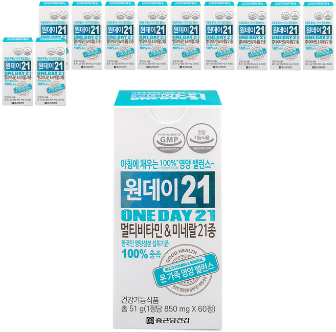 종근당건강 원데이21 멀티비타민 앤 미네랄, 60정, 12개