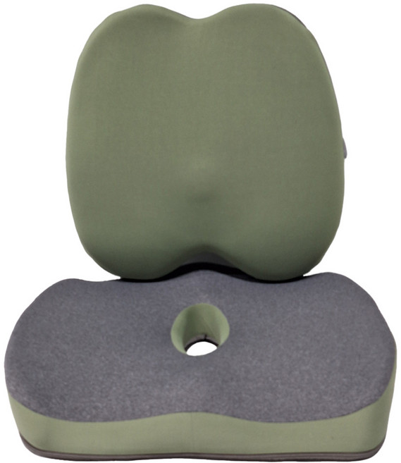 HONDONI 5D護腰記憶靠墊加坐墊, 森林綠