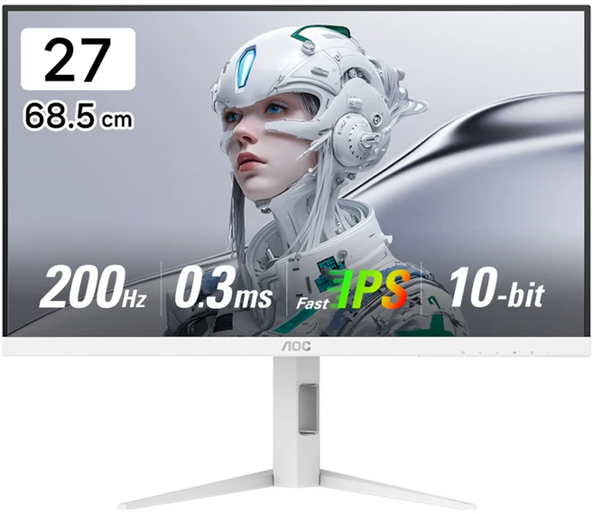 알파스캔 QHD AOC 게이밍 200 FAST IPS HDR 400 멀티스탠드 무결점 모니터, Q27G4/WS, 68.5cm - 쿠팡