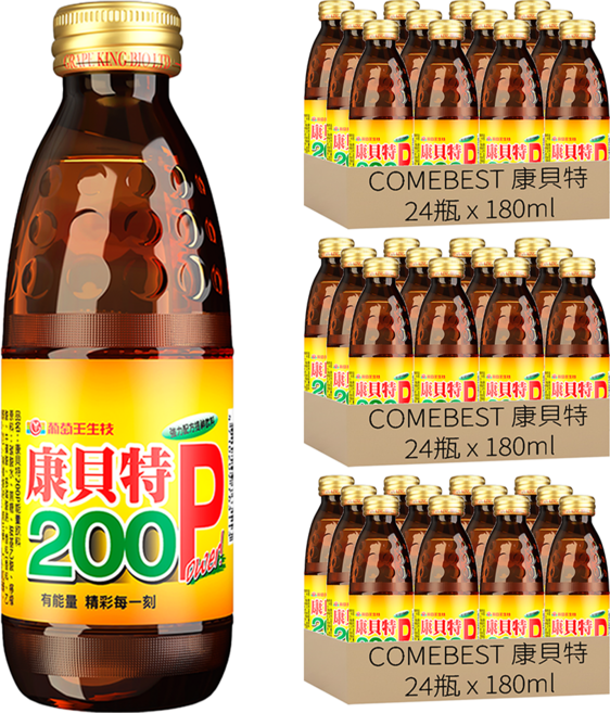 COMEBEST 康貝特 200P 能量飲料, 180ml, 72瓶