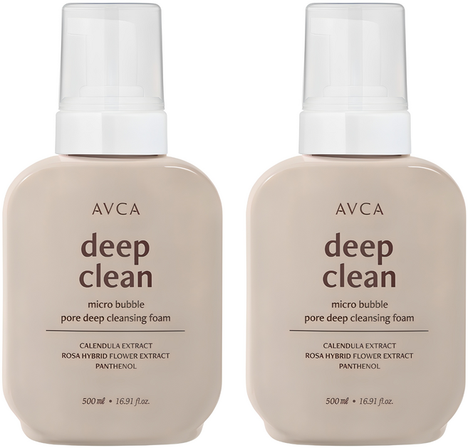 아브카 모공 딥 클린 마이크로 버블 클렌징폼, 500ml, 2개