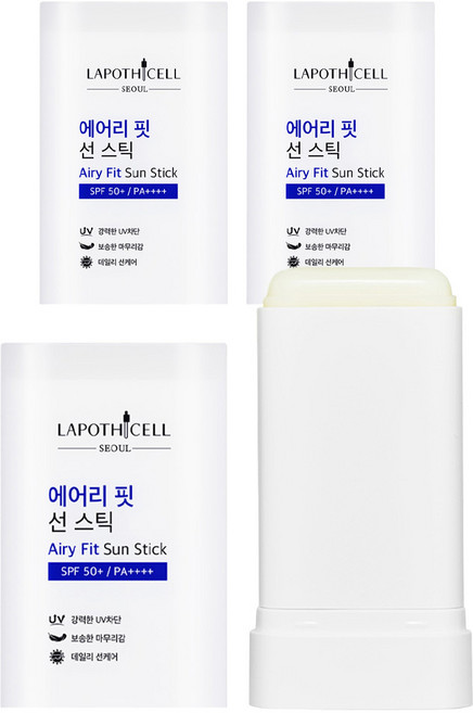라포티셀 에어리 핏 썬 스틱 SPF50+ PA++++, 3개, 18.5g