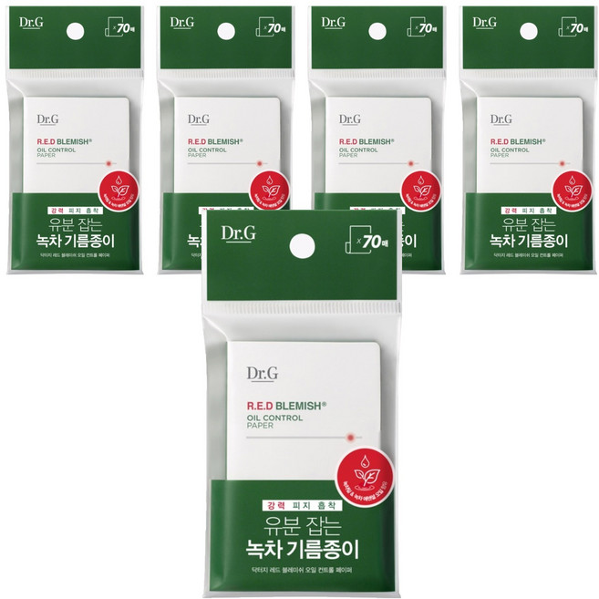 닥터지 레드 블레미쉬 오일 컨트롤 페이퍼, 70개입, 5개