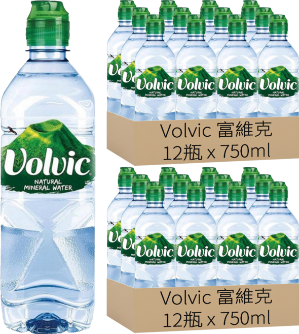Volvic 富維克 台灣公司貨 天然礦泉水, 750ml, 24瓶
