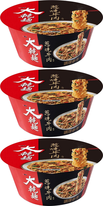 維力 大乾麵 蔥燒牛肉風味, 3入