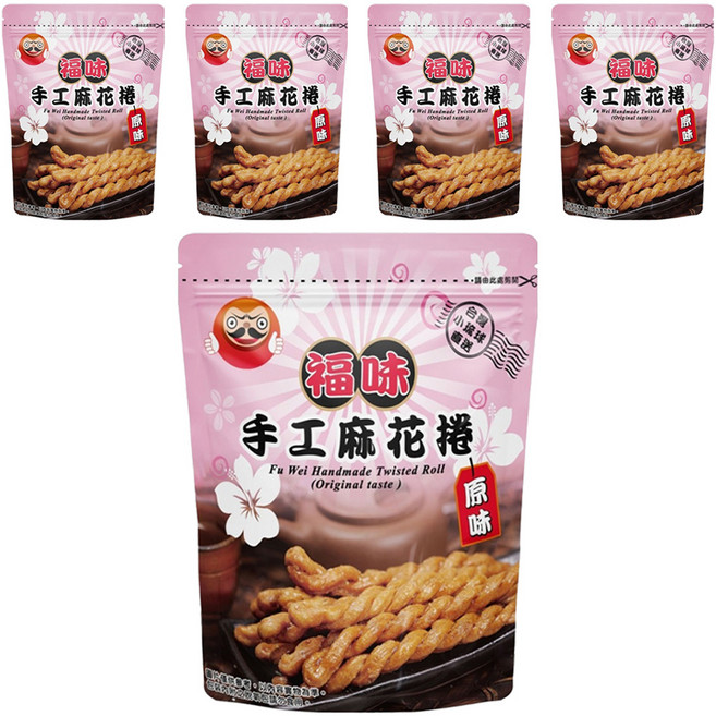 福味 手工麻花捲 原味, 200g, 5包