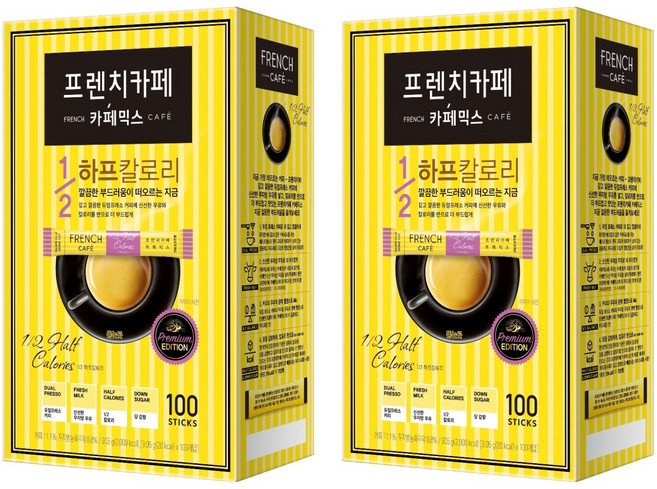 프렌치카페 카페믹스 1/2칼로리, 100개입, 2개, 9.05g